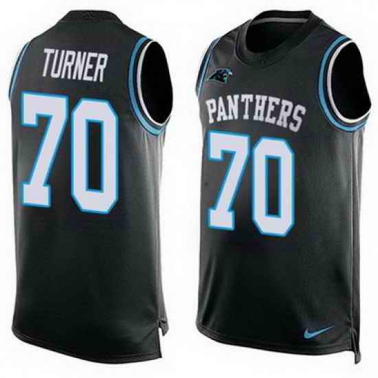 Nike Panthers #70 Trai Turner Black Team Color Mens Stitched NFL Limited Tank Top Jersey